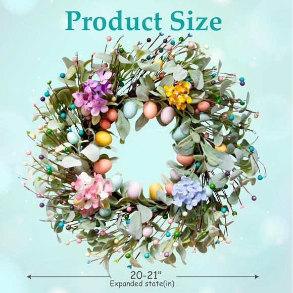 Spring Floral Easter Wreath - Picture 3 of 5